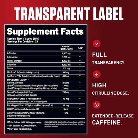 SuperHuman Burn Pre Workout(Exp.3/2026)