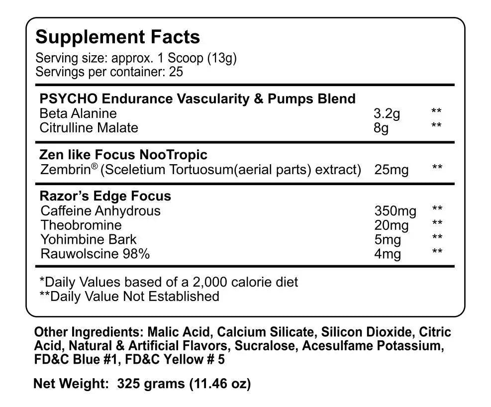 Edge of Insanity Pre Workout Supps Central