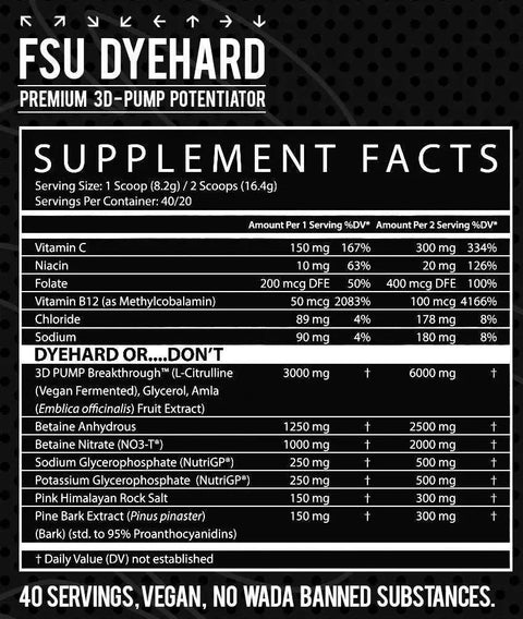 FSU Dyehard Pre Workout - Supps Central