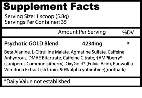 Psychotic Gold Pre Workout - Supps Central