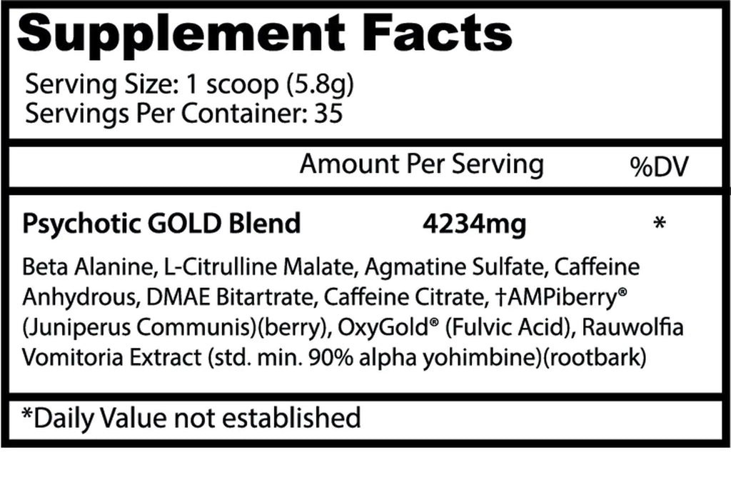 Psychotic Gold Pre Workout Supps Central