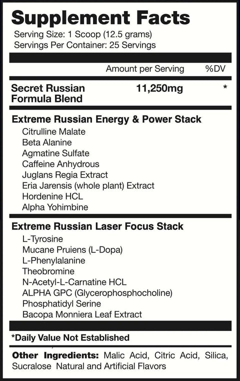 Russian Power Pre Workout - Supps Central