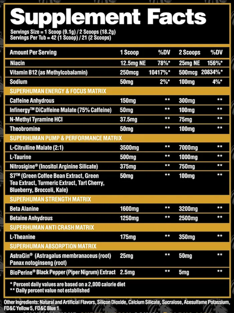 Superhuman Pre Workout - Supps Central